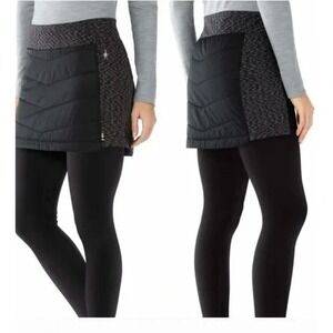 Smartwool Propulsion 60 Skirt Size Medium Black/Gray Insulated Merino Wool Mini
